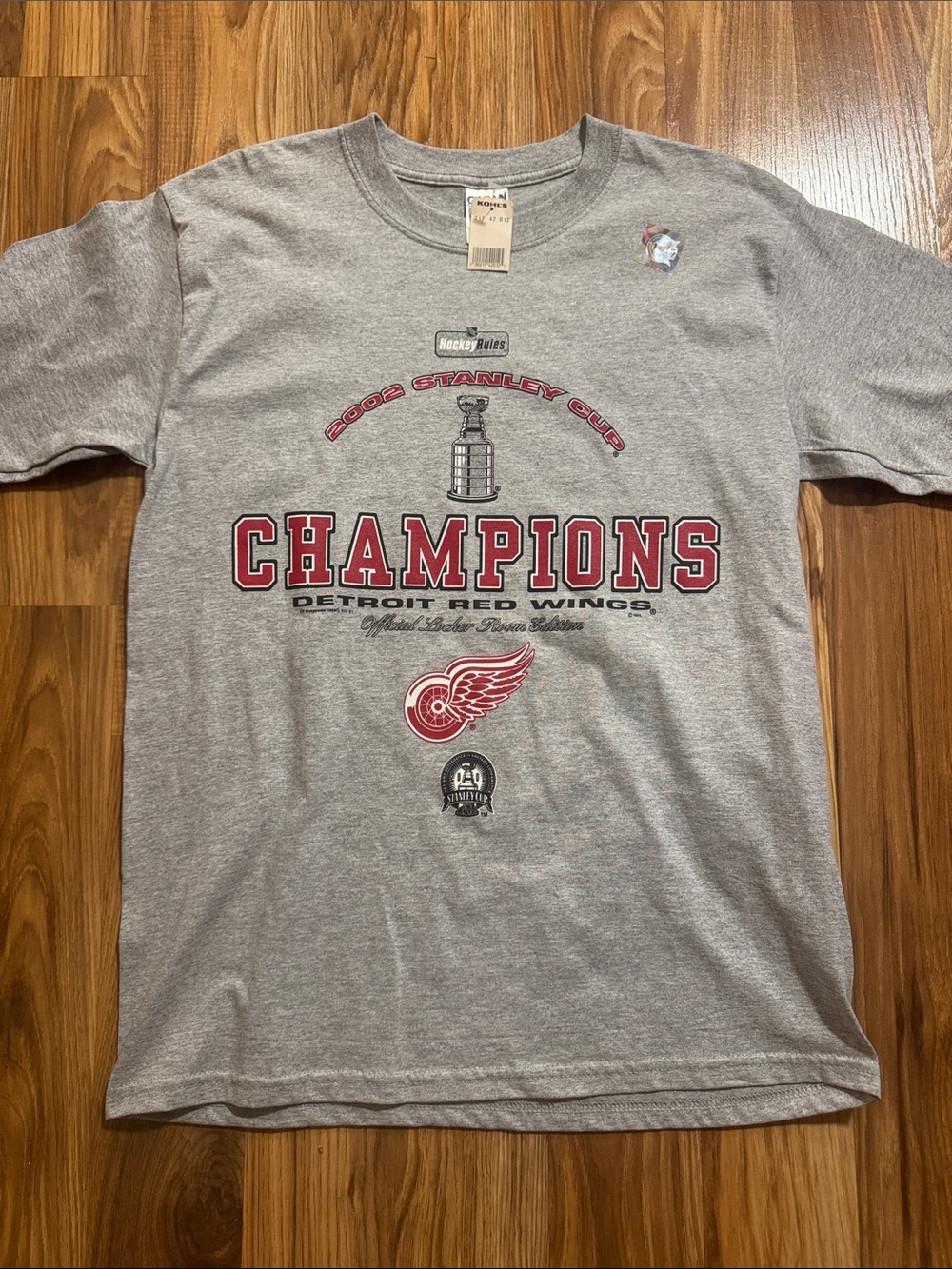 Vintage Detroit Red Wings 2002 Stanley Cup Champion T Shirt NWT Medium
